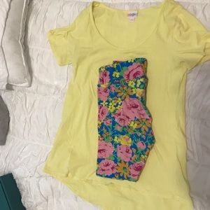 Lularoe classic tee and OS leggings set